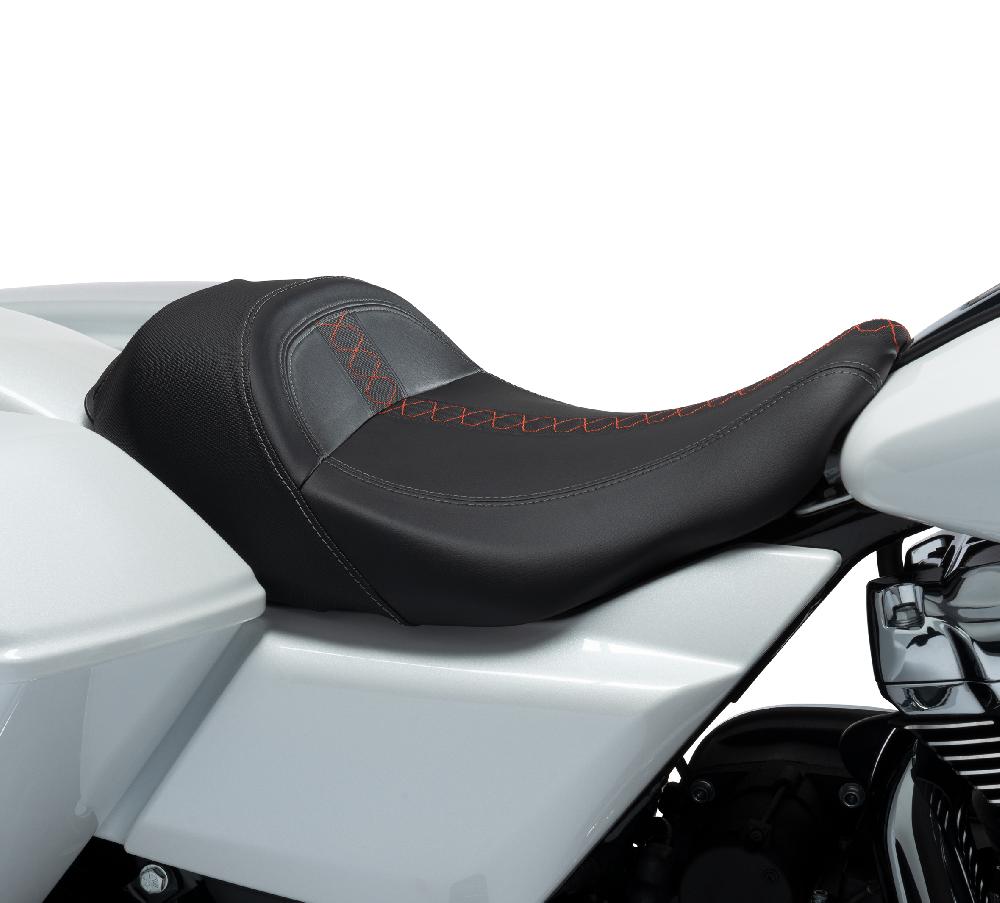 harley Low-Profile Solo Touring Seat – Orange Stitch