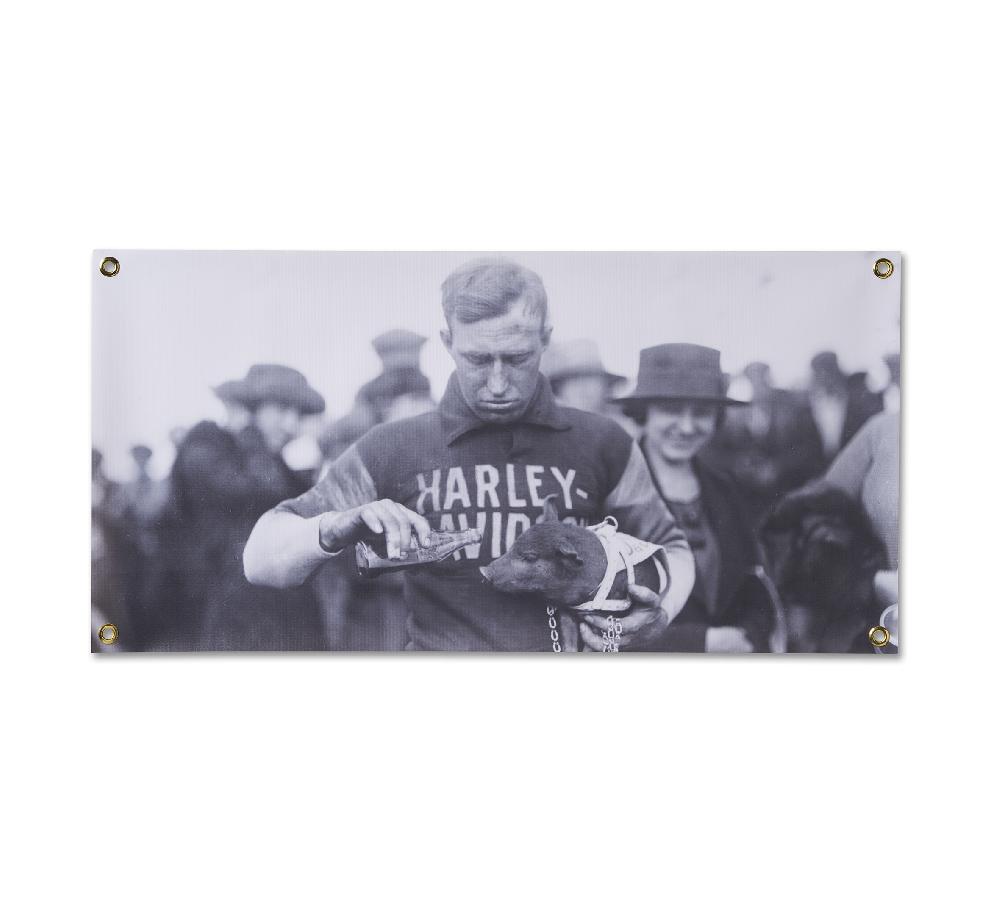 harley Man with Pig Banner