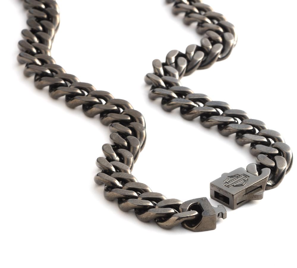 Harley Men's 22" Wing Logo Curb Chain Necklace