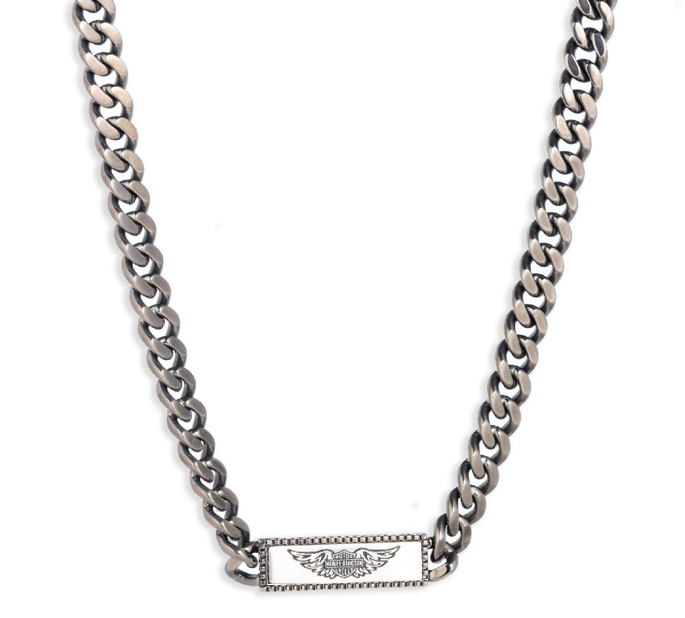 harley Men's 22" Wing Logo Curb Chain Necklace