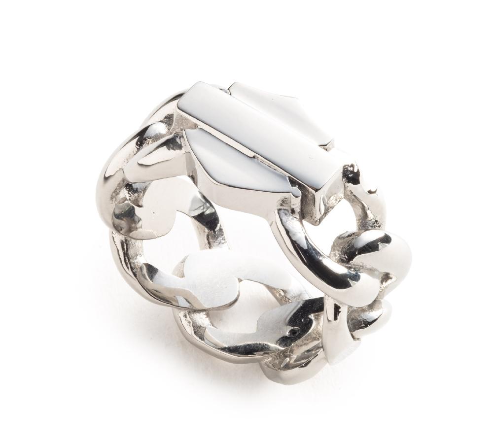 Harley Men's Bar & Shield Curb Chain Ring