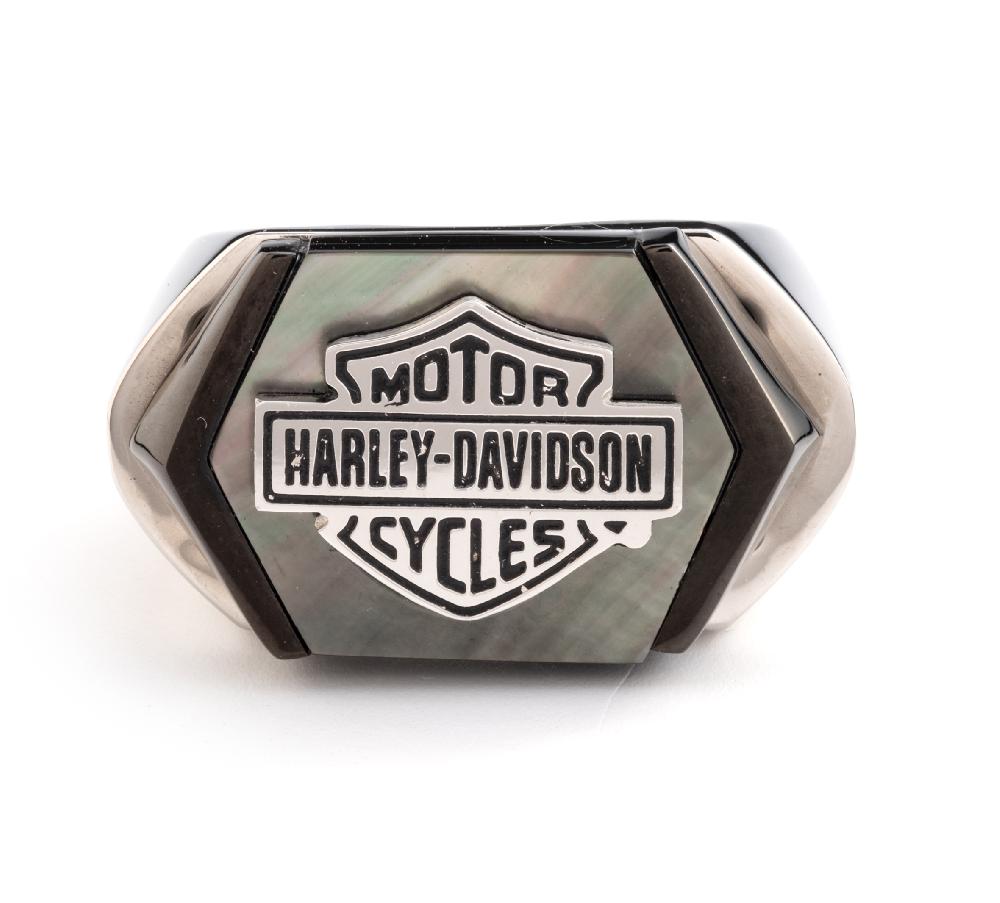 harley Men's Bar & Shield Large Logo Ring