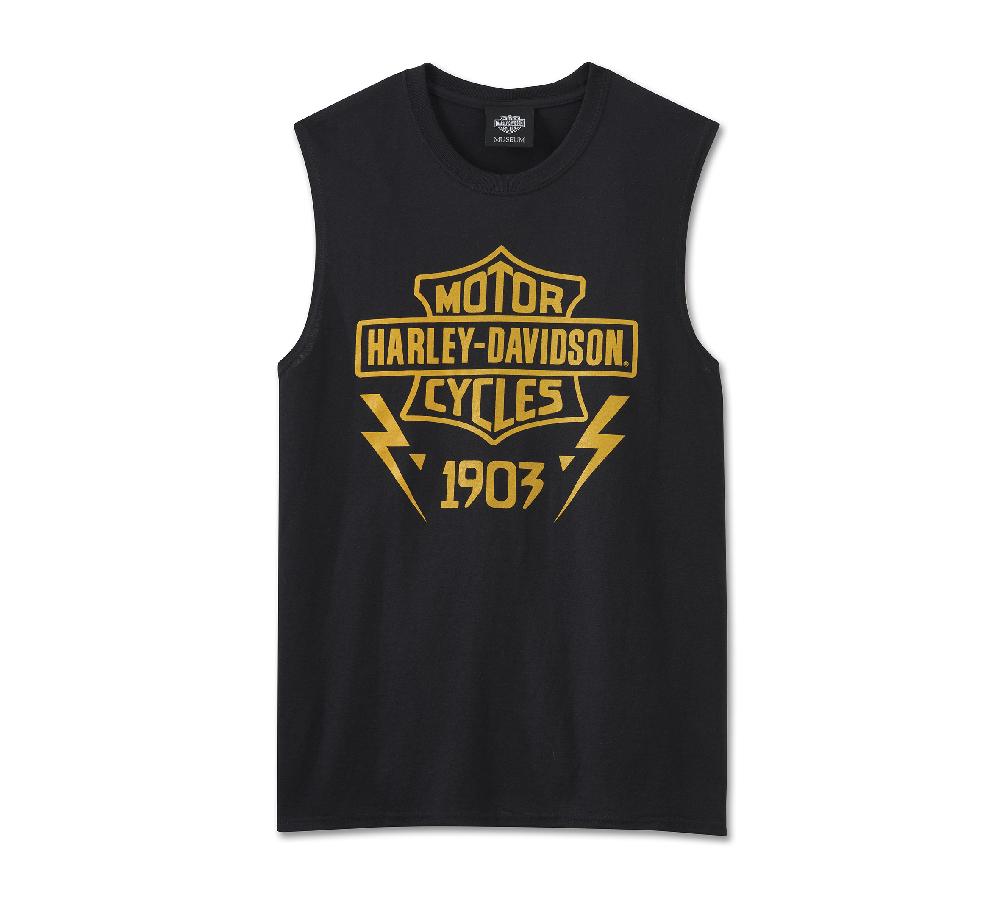 harley Men's Bar & Shield Lightning Bolt Muscle Tee