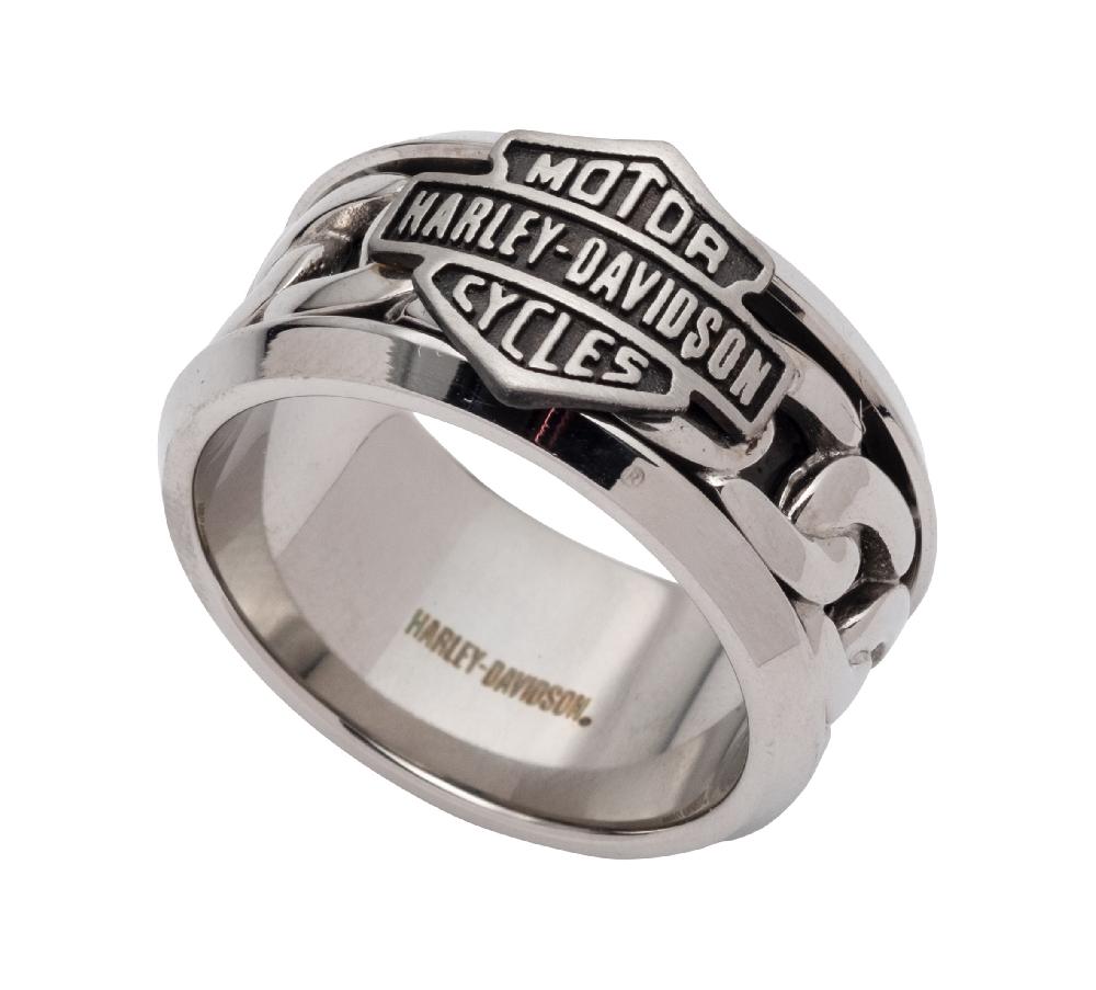 Harley Men's Bar & Shield Logo Chain Ring