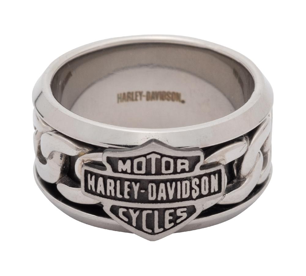 harley Men's Bar & Shield Logo Chain Ring