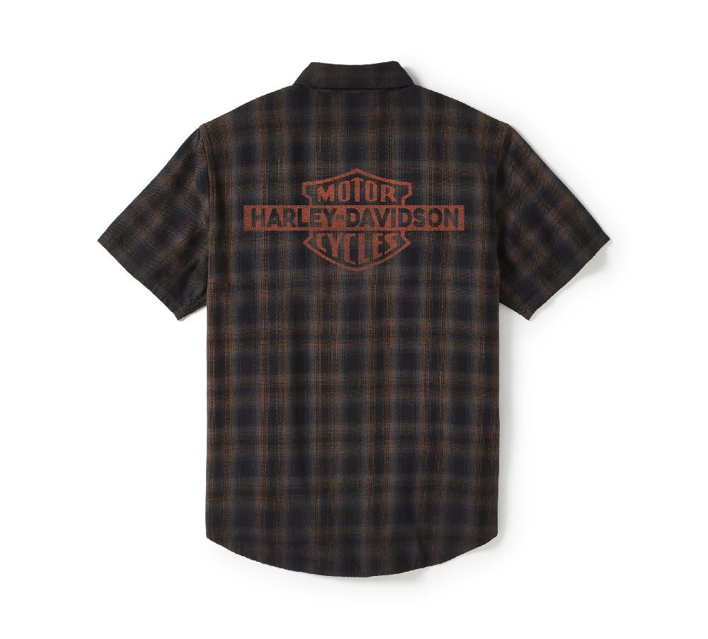 Harley Men's Bar & Shield Plaid Short Sleeve Shirt
