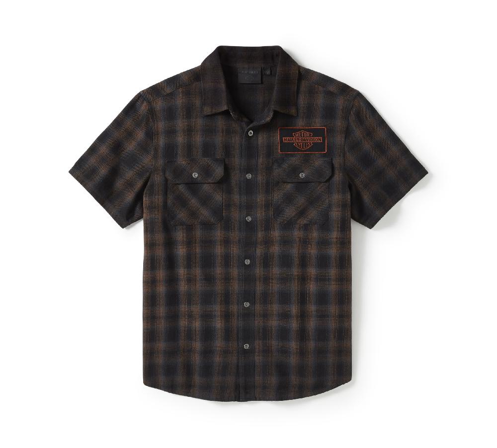 harley Men's Bar & Shield Plaid Short Sleeve Shirt
