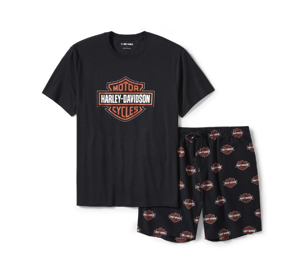 harley Men's Bar & Shield Print Pajama Shorts Set