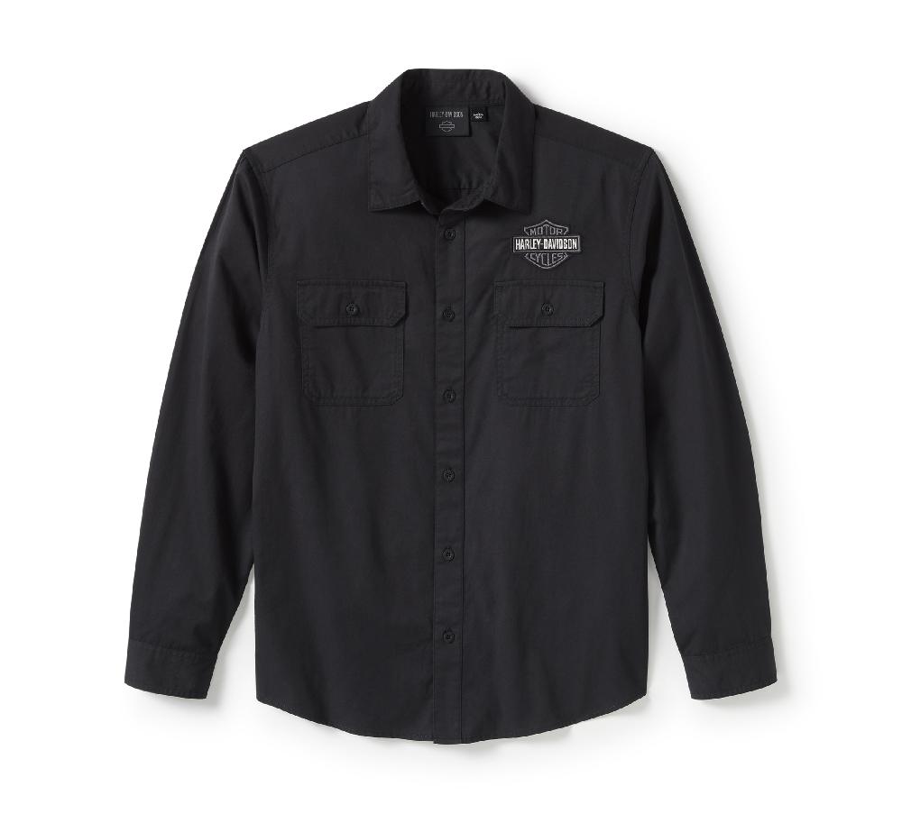 harley Men's Bar & Shield Solid Long Sleeve Shirt