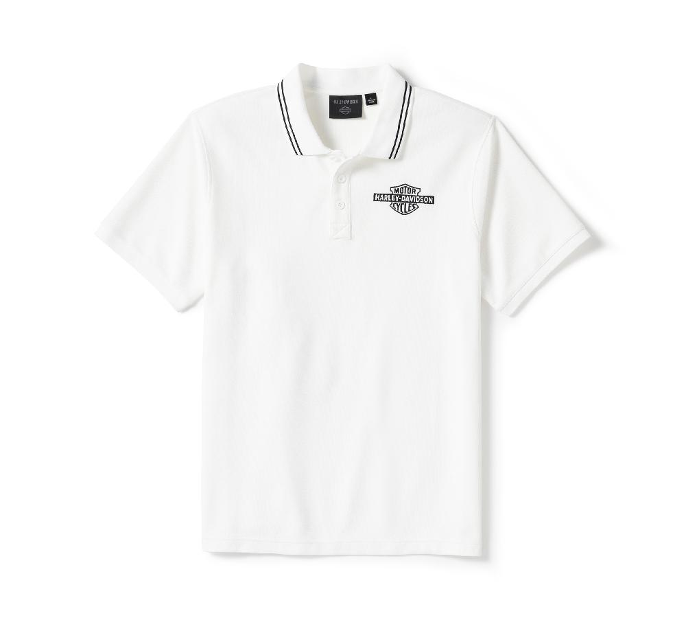 harley Men's Bar & Shield Solid Pique Polo