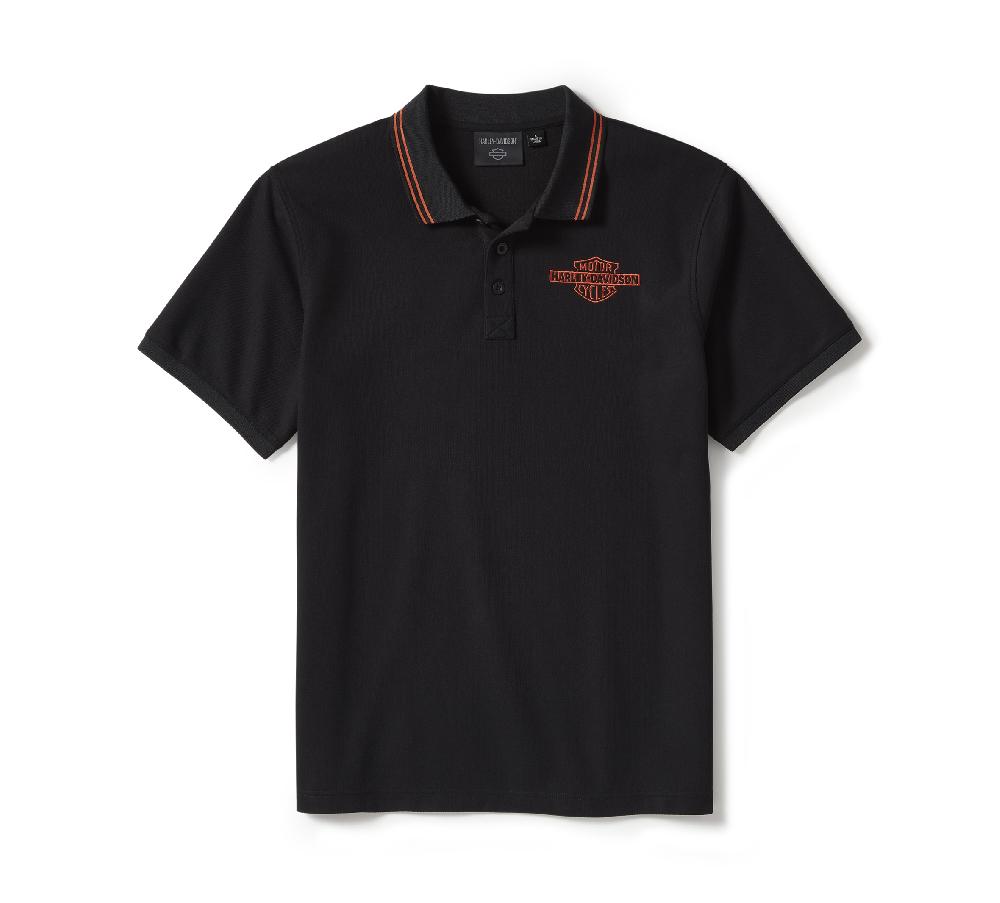 harley Men's Bar & Shield Solid Pique Polo