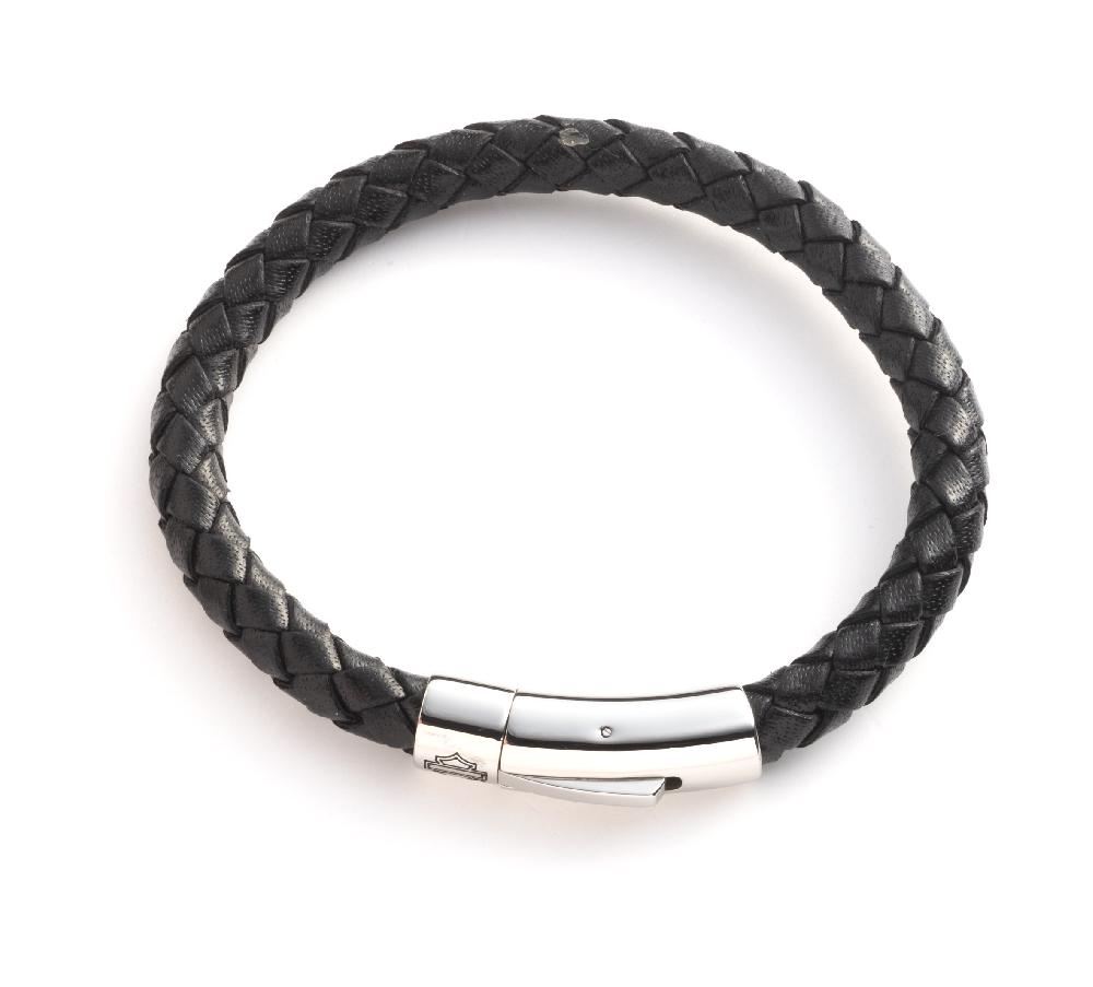 Harley Men's Braided Leather Bracelet