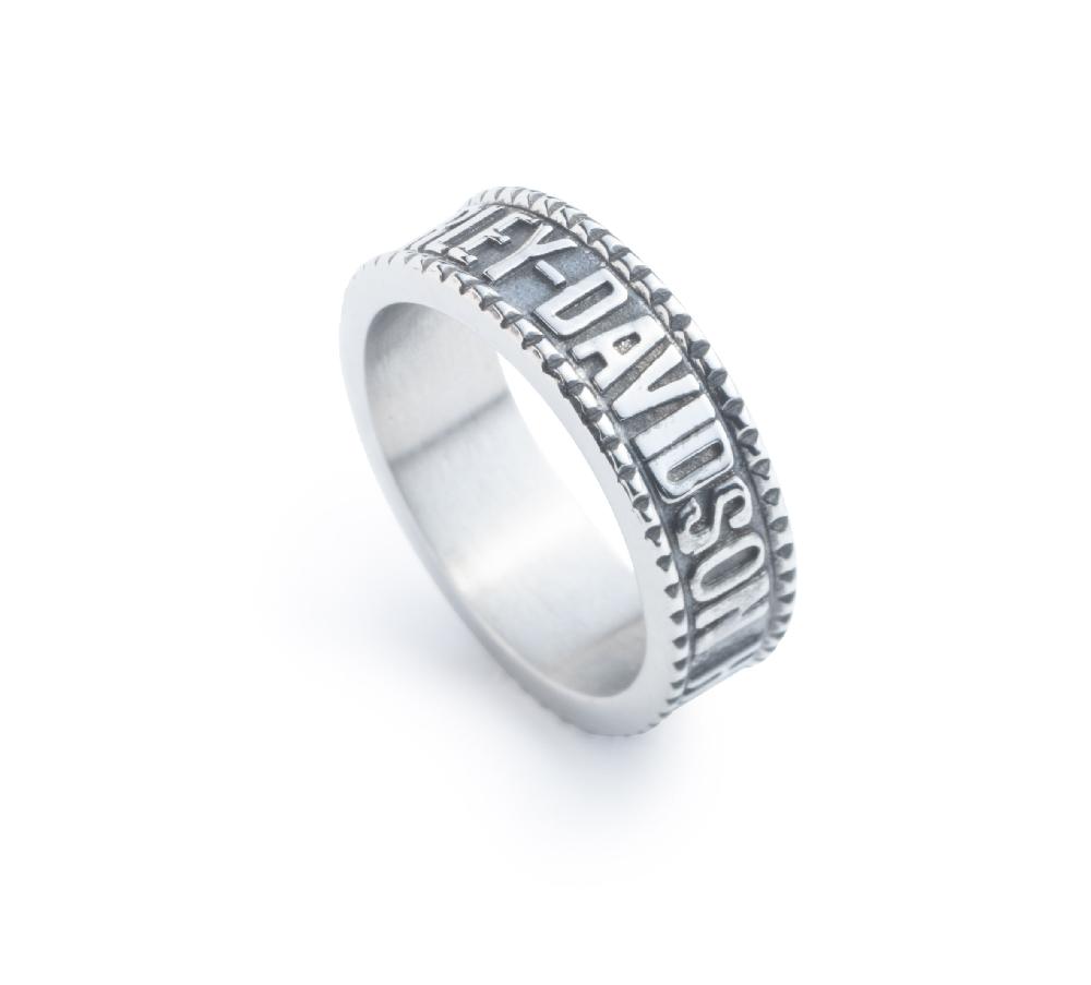Harley Men's H-D Raised Logo Band Ring