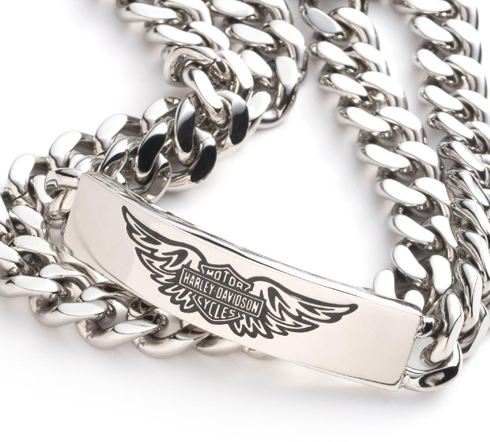 Harley Men's H-D Wing Double Wrap Bracelet