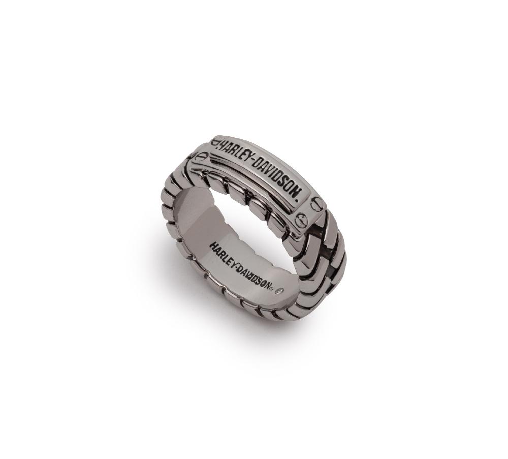 Harley Men's H-D Wordmark Logo Braided Ring