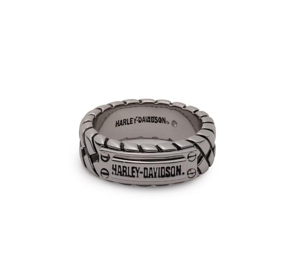harley Men's H-D Wordmark Logo Braided Ring