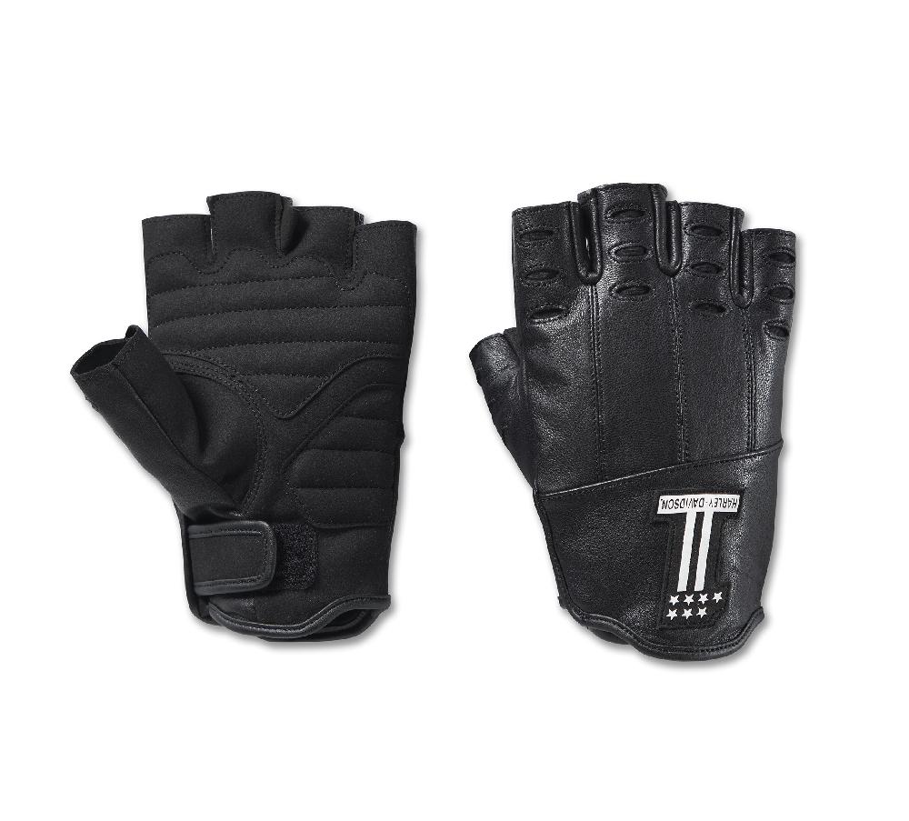 Harley Men's Loyalist Fingerless Leather Gloves
