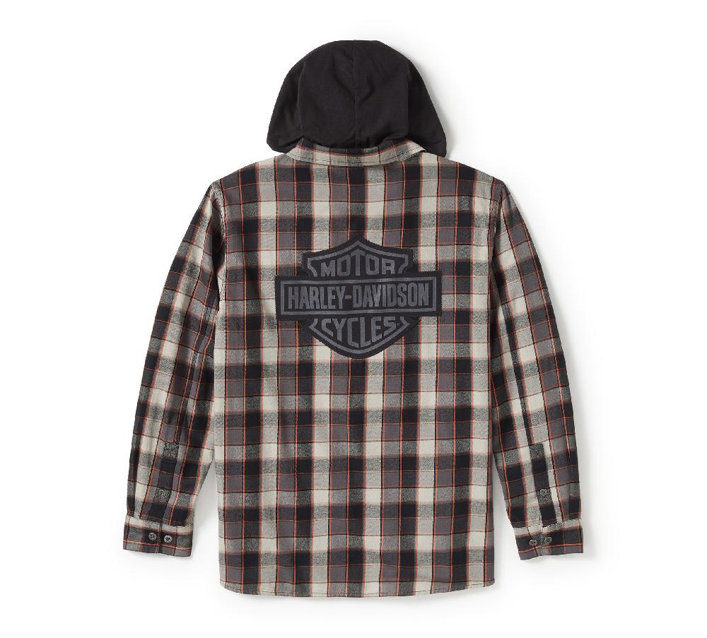 Harley Men's Metal Bound Long Sleeve Hooded Shirt