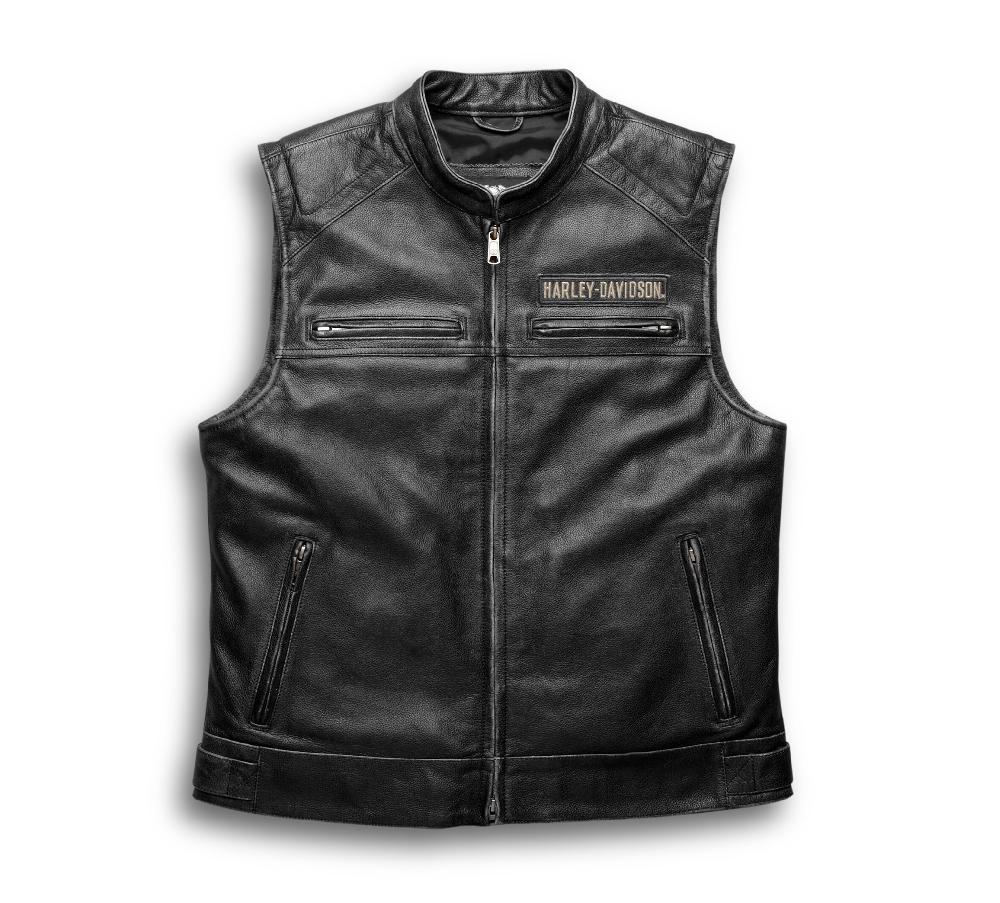 harley Men's Passing Link Leather Vest