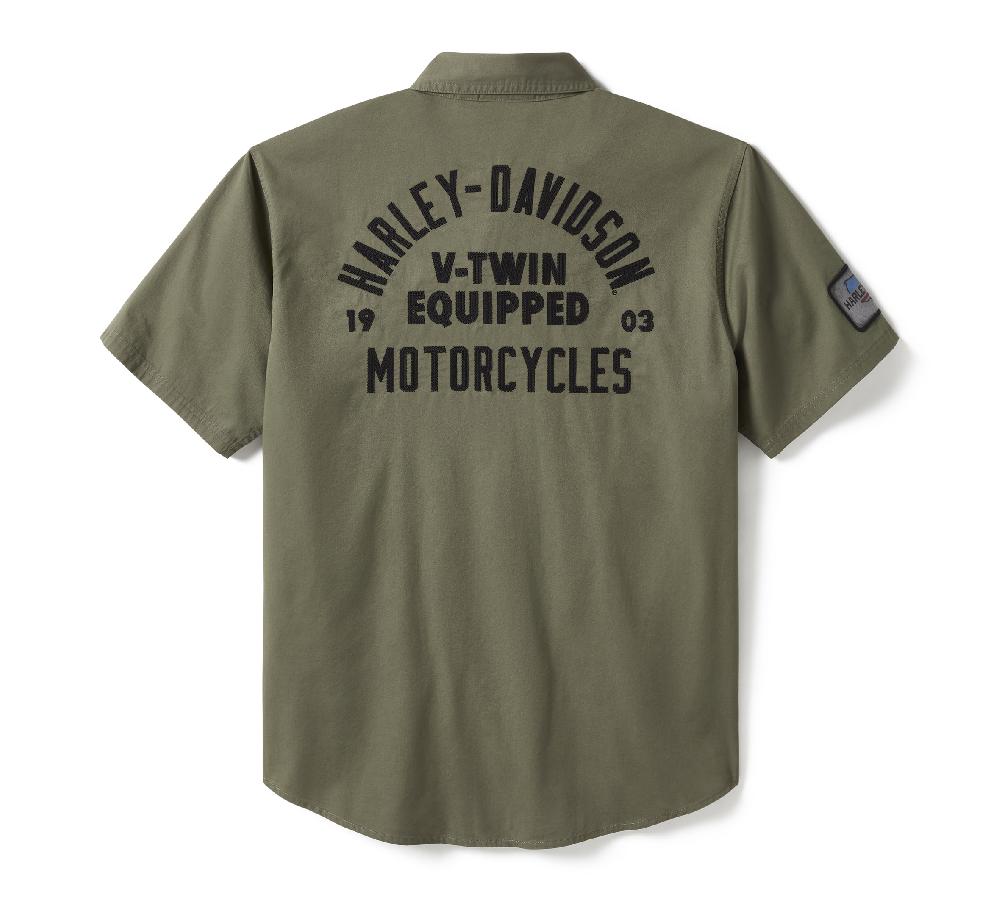 Harley Men's V-Twin Equipped Solid Mechanics Shirt