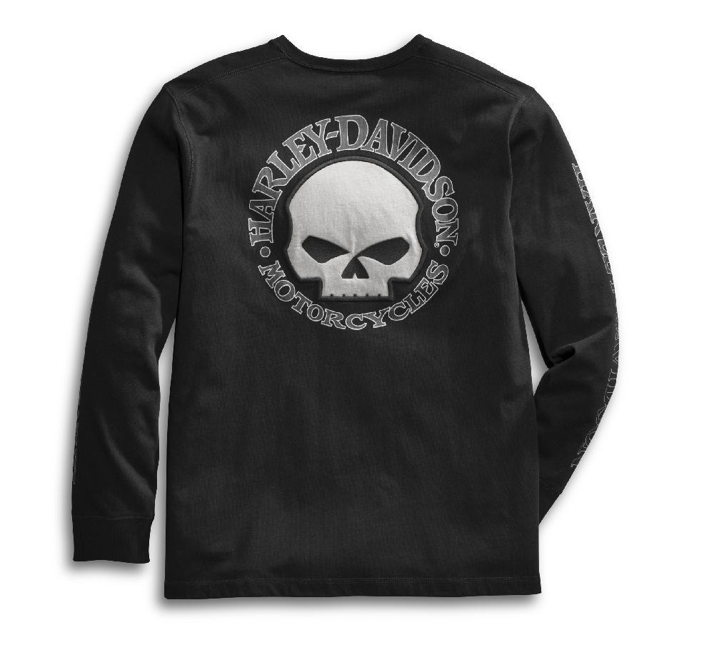 Harley Men's Willie G Skull Long Sleeve Tee - Black
