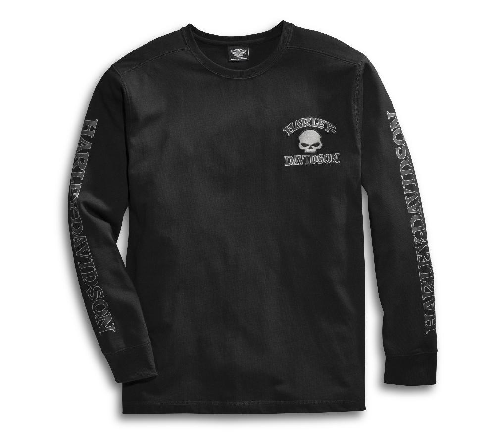harley Men's Willie G Skull Long Sleeve Tee - Black
