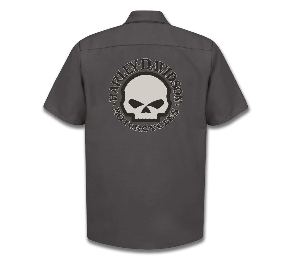 Harley Men's Willie G. Skull Woven Work Shirt