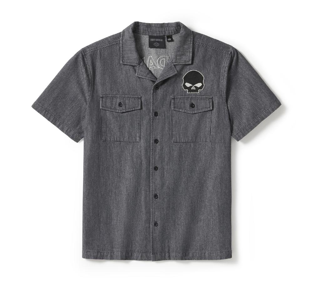 harley Men's Willie G™ Skull Denim Shirt