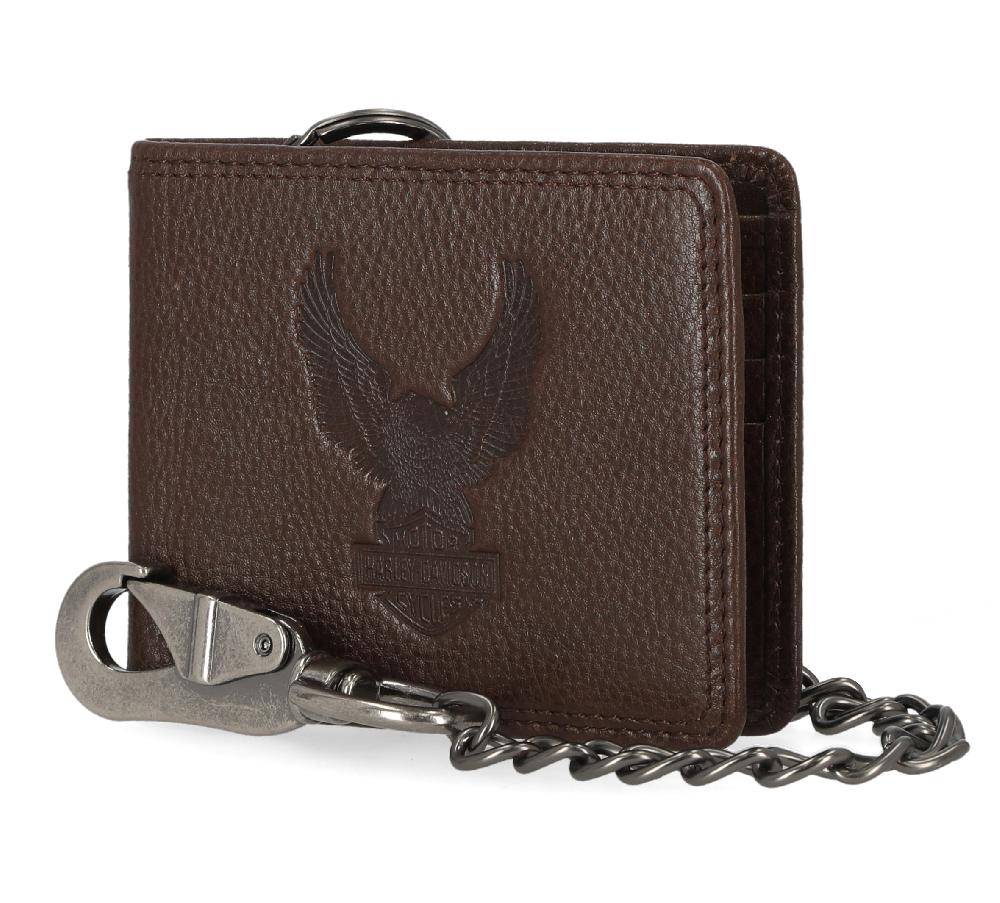 Harley Mens Eagle Billfold Wallet With Chain
