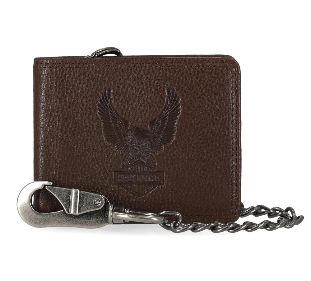 harley Mens Eagle Billfold Wallet With Chain