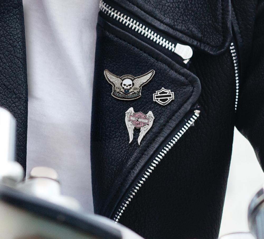 Harley Mini Bar & Shield Black Pin