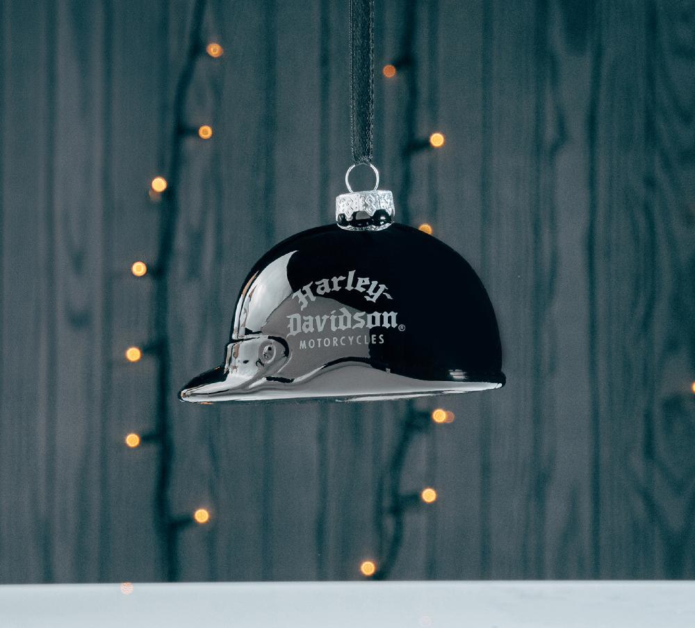 Harley Old English Helmet Ornament