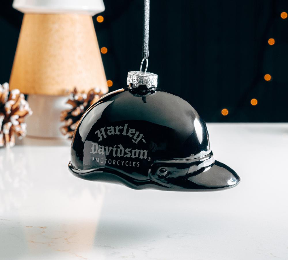 Harley Old English Helmet Ornament