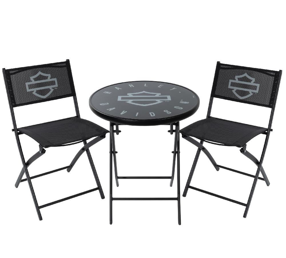 harley Open Bar & Shield Bistro Table & Chair Set