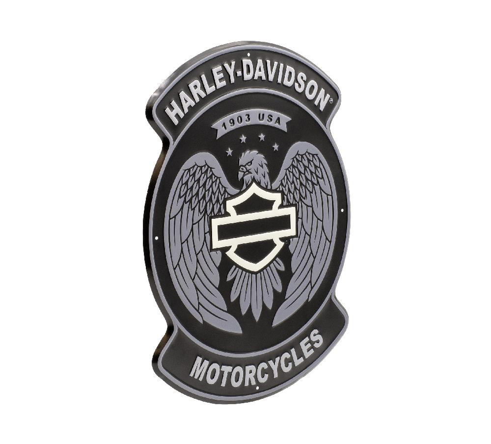 Harley Open Bar & Shield Eagle Metal Sign