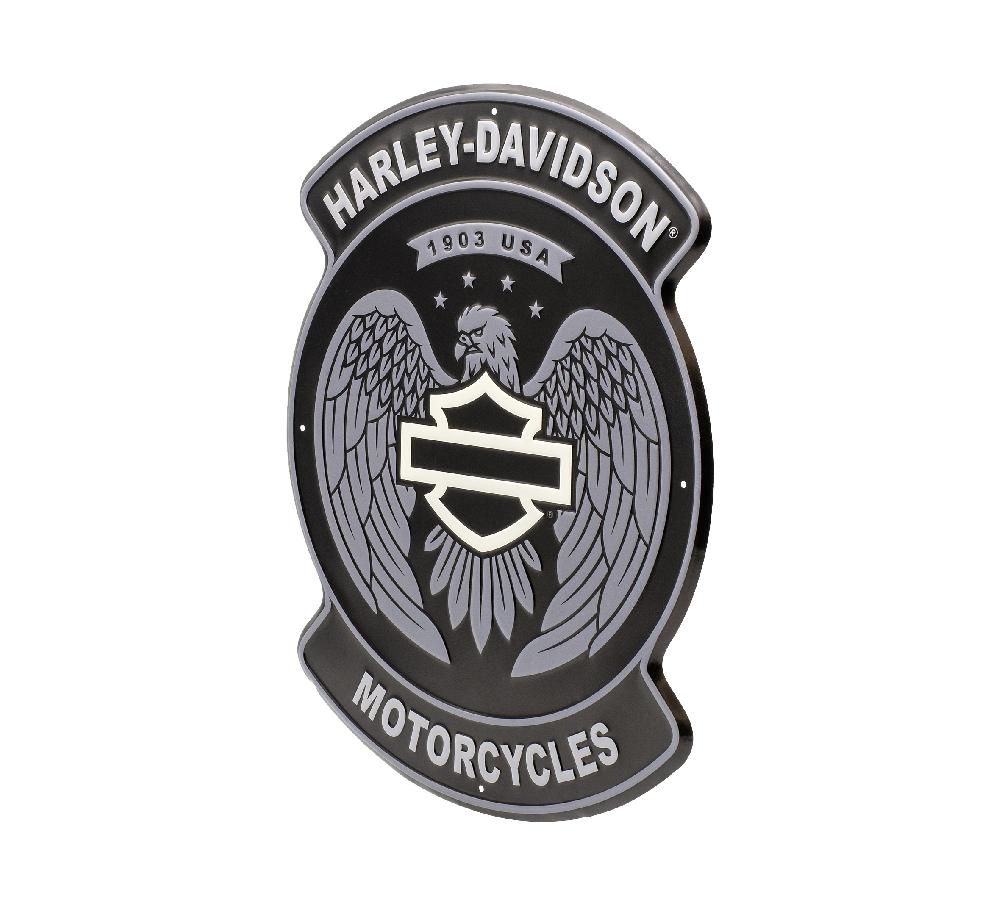 Harley Open Bar & Shield Eagle Metal Sign