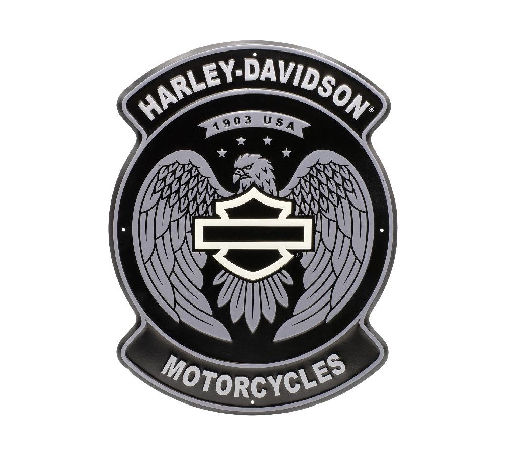 harley Open Bar & Shield Eagle Metal Sign