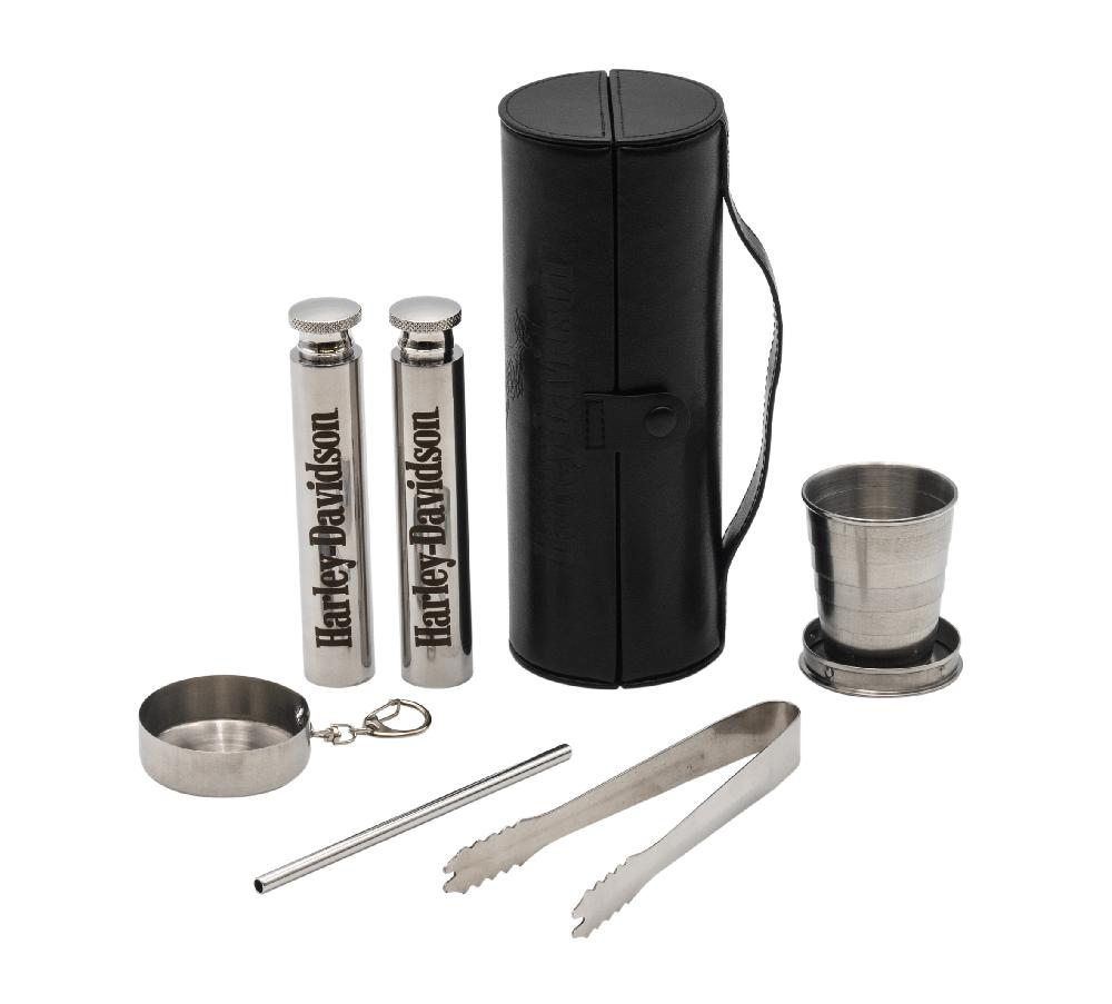 harley Open Bar & Shield Eagle Travel Bar Set