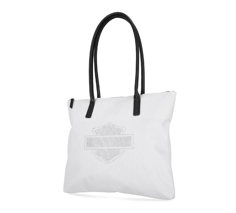 Harley Open Bar & Shield Rhinestone Flat Tote