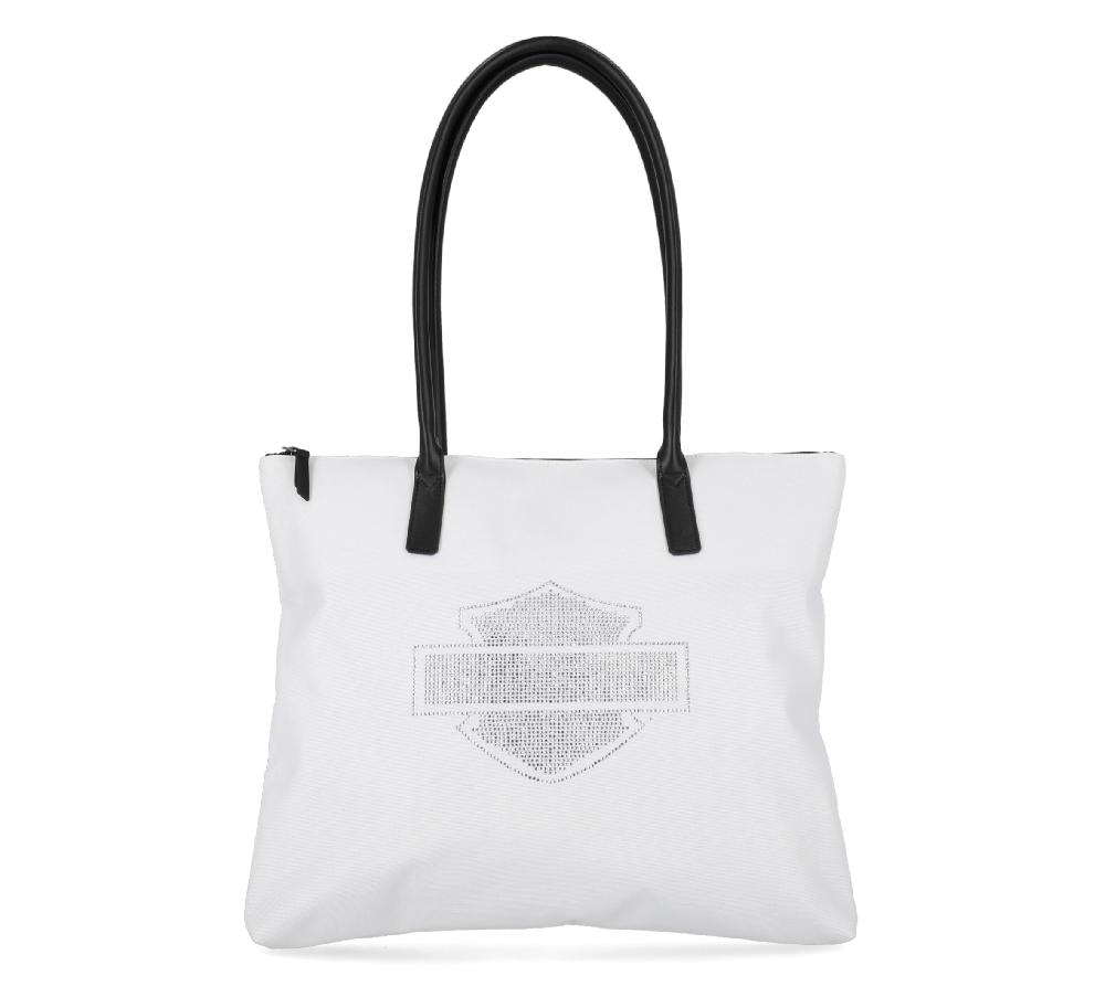 harley Open Bar & Shield Rhinestone Flat Tote