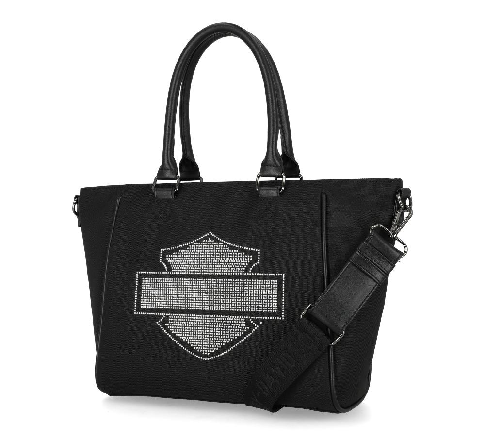 Harley Open Bar & Shield Rhinestone Satchel