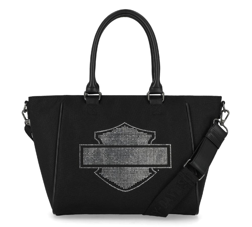 harley Open Bar & Shield Rhinestone Satchel