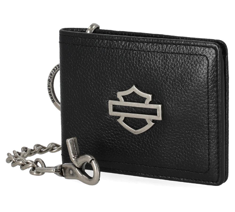 Harley Open Bar &Shield Slim BiFold Chain Wallet