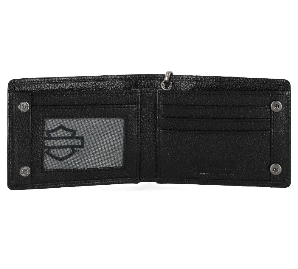 Harley Open Bar &Shield Slim BiFold Chain Wallet