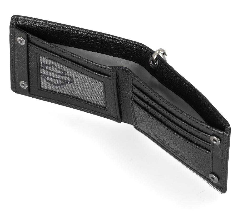 Harley Open Bar &Shield Slim BiFold Chain Wallet