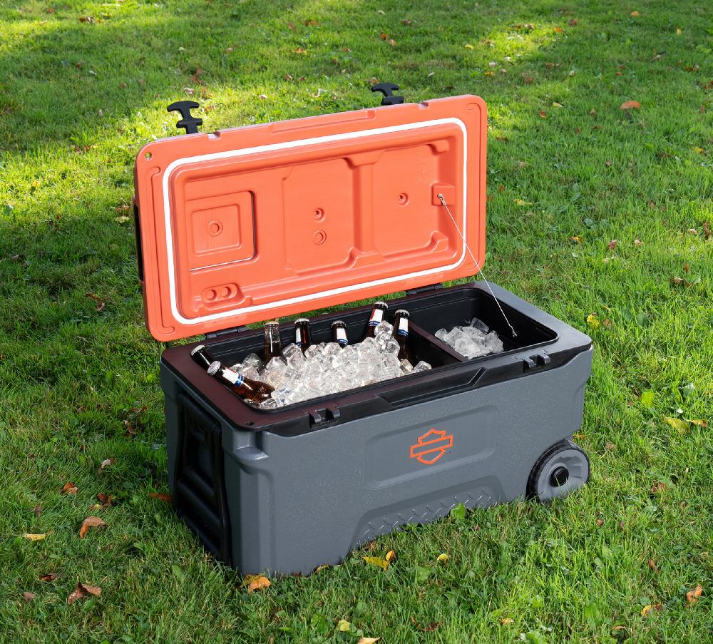 Harley Open Bar & Shield Wheeled Cooler