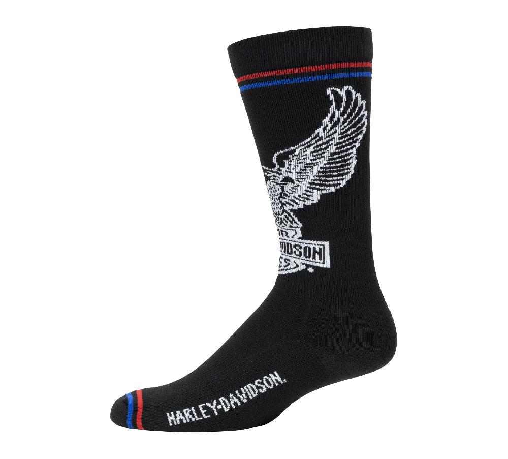 harley Patriotic Eagle Logo Sock - Mid Calf