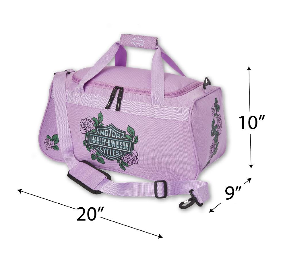 Harley Pink Lavender Roses Duffel Bag