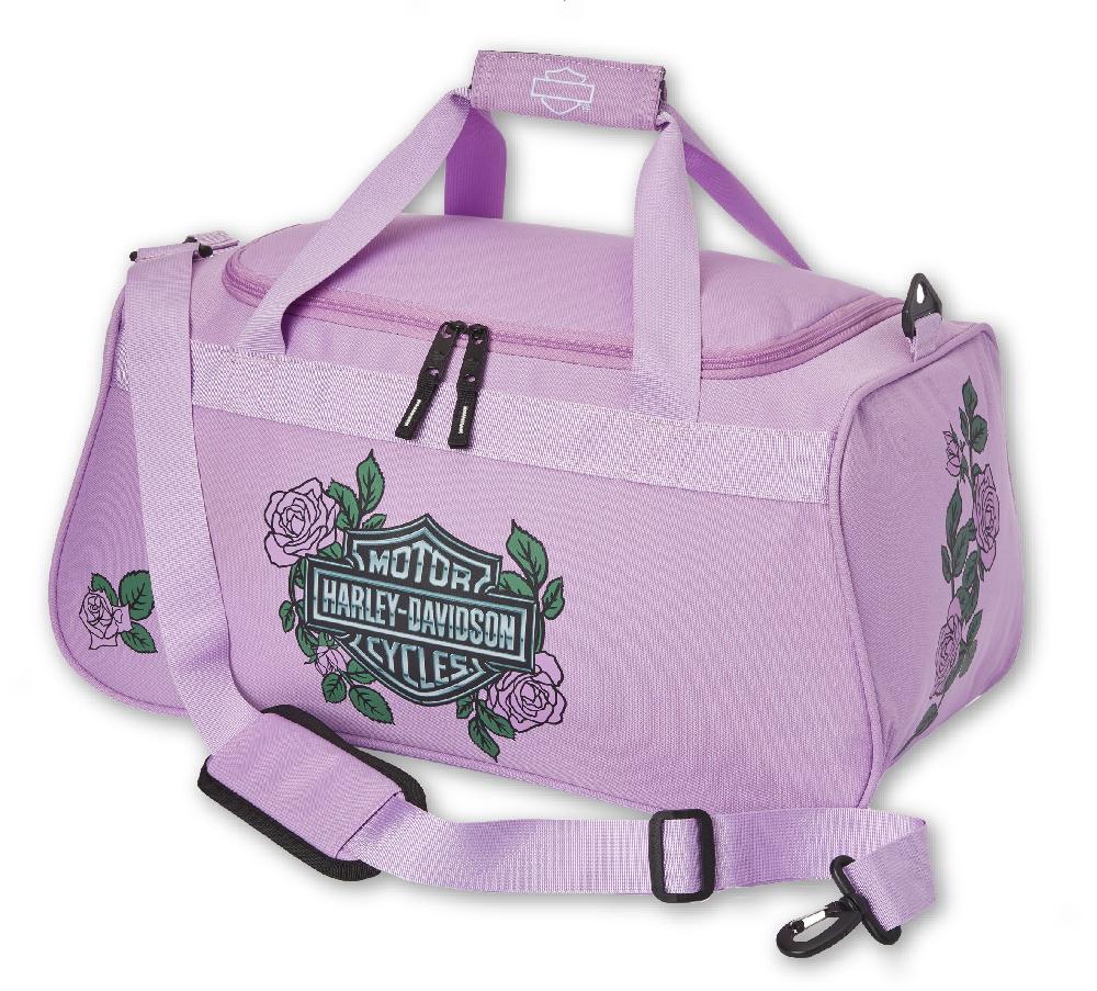 Harley Pink Lavender Roses Duffel Bag