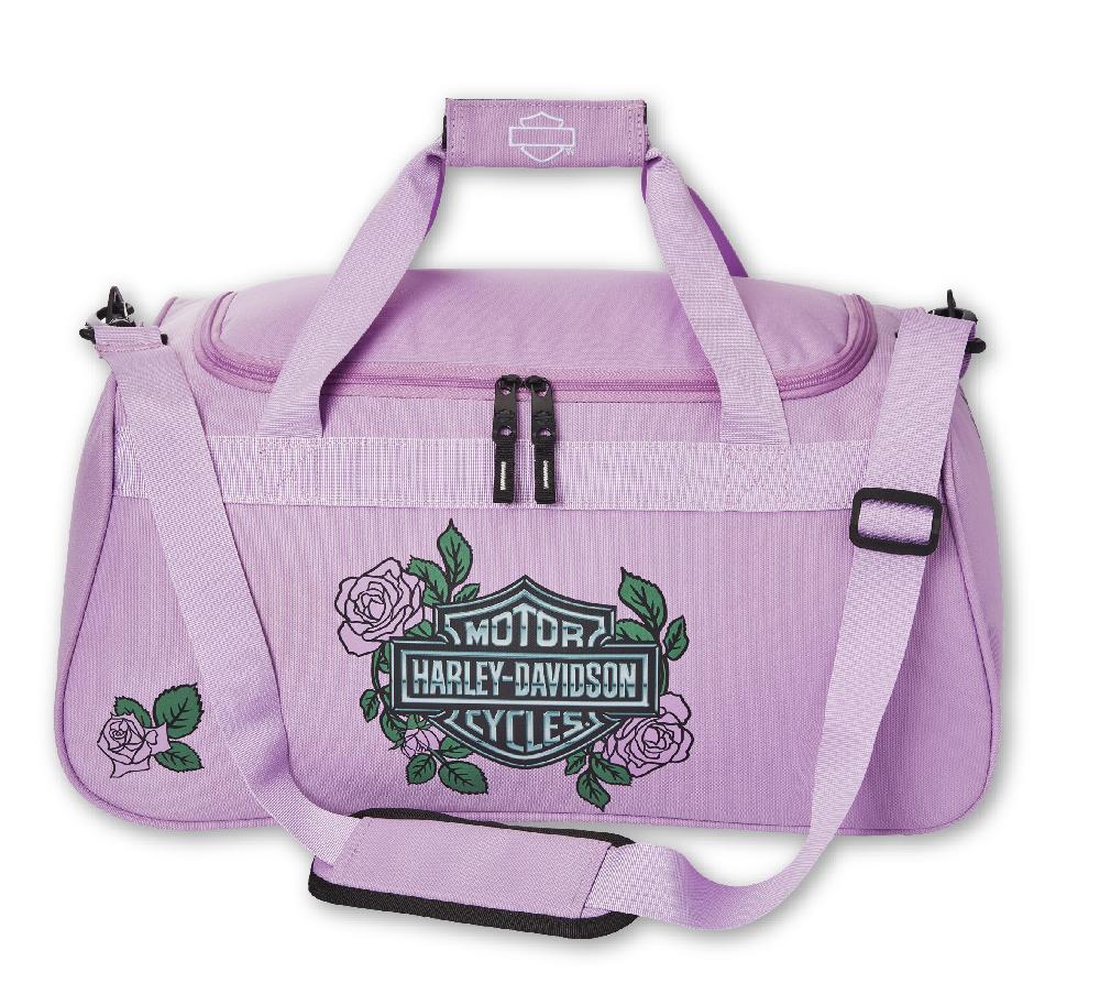 harley Pink Lavender Roses Duffel Bag